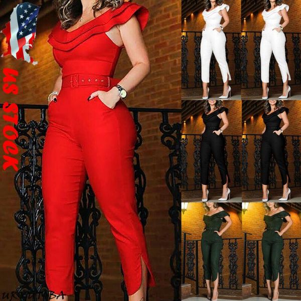 gym clothing ol office ladies women vintage elegant off shoulder solid color ruffles slim fit high waist club casual jumpsuits rompers, White;black
gym clothing ol office ladies women vintage elegant off shoulder solid color ruffles slim fit high waist club casual jumpsuits rompers, White;black