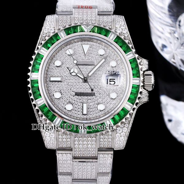 41mm sub gypsophila dial watches 116659 116619 116610 2836 automatic mens watch green bezel full diamond steel bracelet, Slivery;brown
41mm sub gypsophila dial watches 116659 116619 116610 2836 automatic mens watch green bezel full diamond steel bracelet, Slivery;brown