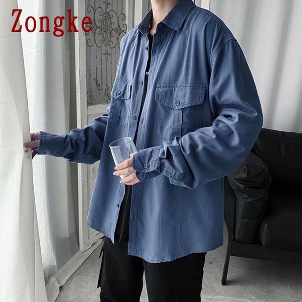 men's casual shirts zongke solid for men clothing long sleeve black shirt vintage clothes mens dress -2xl 2021 arrival, White;black
men's casual shirts zongke solid for men clothing long sleeve black shirt vintage clothes mens dress -2xl 2021 arrival, White;black