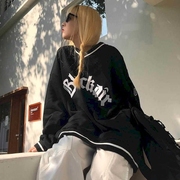 american street sweatshirt women loose korean autumn winter plus velvet padded pullover female hip hop streetwear 210526, Black
american street sweatshirt women loose korean autumn winter plus velvet padded pullover female hip hop streetwear 210526, Black