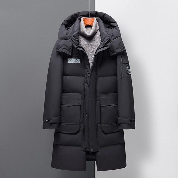 men's down & parkas brand 90% white duck jacket for men hooded long style over knee length thick warm winter coat, Black
men's down & parkas brand 90% white duck jacket for men hooded long style over knee length thick warm winter coat, Black