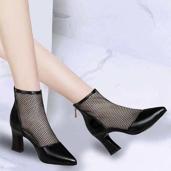 spring women sandals high heels mesh summerladies pointed toe pumps breathable zipper ankle boots woman fashion footwear dress shoes, Black
spring women sandals high heels mesh summerladies pointed toe pumps breathable zipper ankle boots woman fashion footwear dress shoes, Black