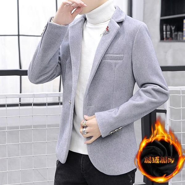 men's suits & blazers men 2021 winter plush thick suit jacket ins fashion personality imitation mink warm korean casual, White;black
men's suits & blazers men 2021 winter plush thick suit jacket ins fashion personality imitation mink warm korean casual, White;black