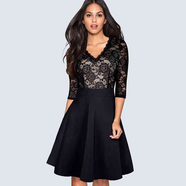 dresses autumn vintage stylish floral lace patchwork black party women casual work office swing skater ha186, Black;gray
dresses autumn vintage stylish floral lace patchwork black party women casual work office swing skater ha186, Black;gray