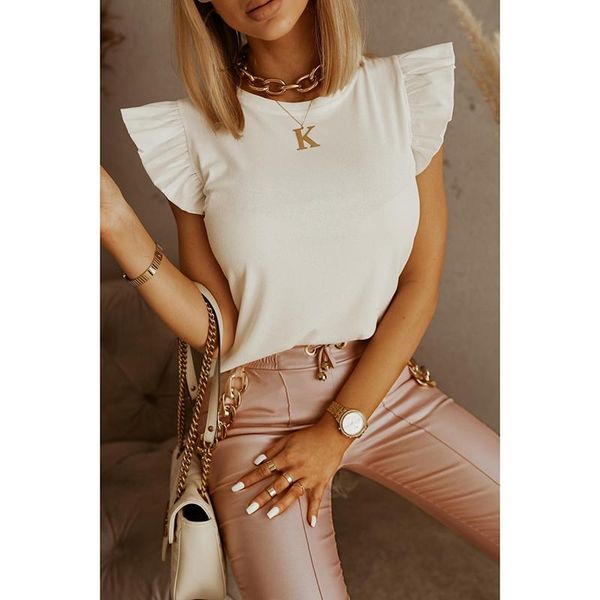 women's t-shirt ruffled short sleeve women summer solid white color back hollow out straps o-neck casual slim ladies 2021 sj7920r
women's t-shirt ruffled short sleeve women summer solid white color back hollow out straps o-neck casual slim ladies 2021 sj7920r