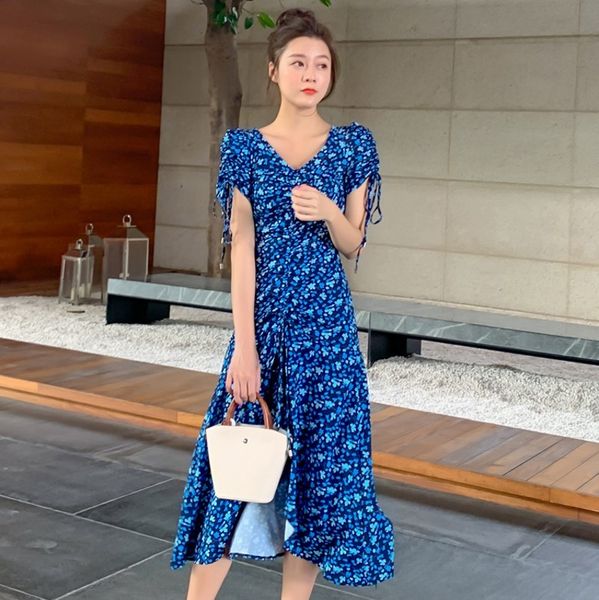 llzacoosh elegant blue flower print women summer v neck draped ruffles slim irregular a-line long dress 210514, Black;gray
llzacoosh elegant blue flower print women summer v neck draped ruffles slim irregular a-line long dress 210514, Black;gray