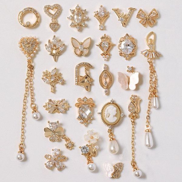 nail art decorations 10pcs luxury bow flower chain zircon crystals rhinestones pearl jewelry nails accessories charms supplies, Silver;gold
nail art decorations 10pcs luxury bow flower chain zircon crystals rhinestones pearl jewelry nails accessories charms supplies, Silver;gold