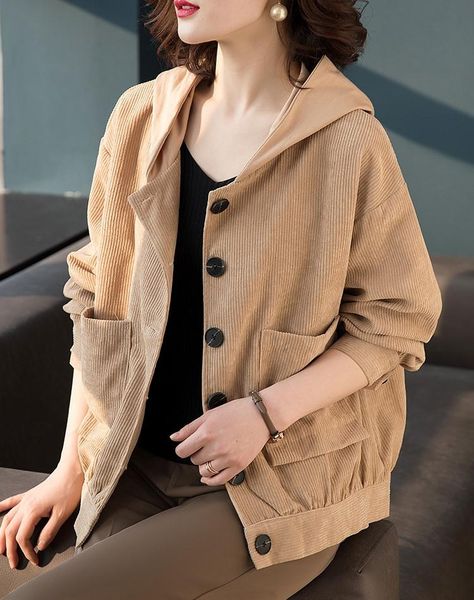 women's jackets obrix streetwear female hooded jacket single breasted fashion casual style puff sleeve pockets spring autumn outerwear, Black;brown
women's jackets obrix streetwear female hooded jacket single breasted fashion casual style puff sleeve pockets spring autumn outerwear, Black;brown