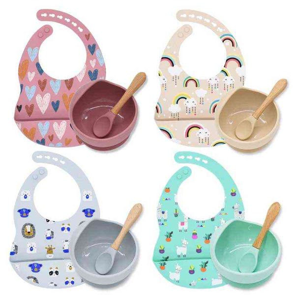 3pcs baby silicone bib bowl spoon rainbow print heat-resistant waterproof adjustable burp cloth toddler feeding tableware set g1210
3pcs baby silicone bib bowl spoon rainbow print heat-resistant waterproof adjustable burp cloth toddler feeding tableware set g1210