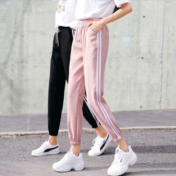 women's pants & capris fashion casual sweatpants side-stripe women loose elastic waist sportswear bottoms, Black;white
women's pants & capris fashion casual sweatpants side-stripe women loose elastic waist sportswear bottoms, Black;white