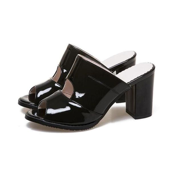 slippers 2021 summer fish spout high heel flyer slipper with block patent leather size wedge sandal for women, Black
slippers 2021 summer fish spout high heel flyer slipper with block patent leather size wedge sandal for women, Black