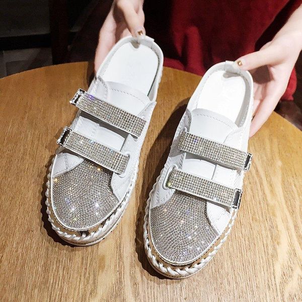 slippers women 2021 summer rhinestone thick sole half female fashion casual platform single shoes loafers, Black
slippers women 2021 summer rhinestone thick sole half female fashion casual platform single shoes loafers, Black