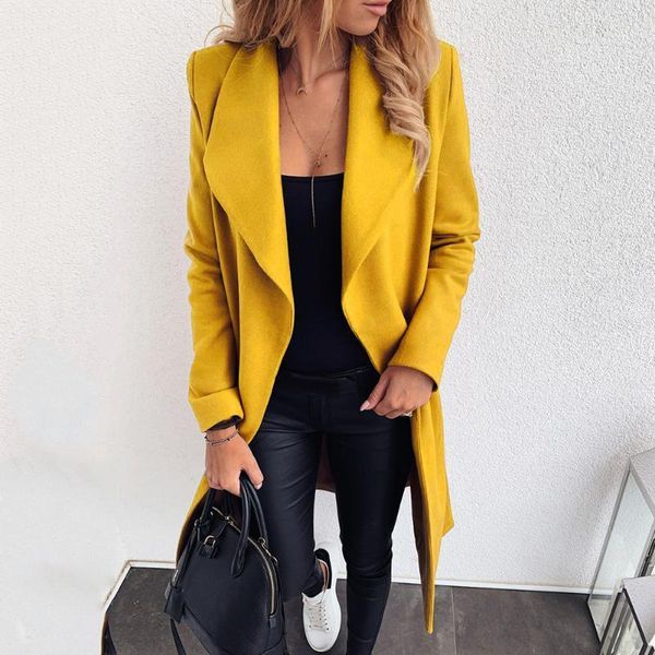 women's wool & blends elegant women long coat belt solid color sleeve autumn turn-down collar winter overcoat ol large ladies wools, Black
women's wool & blends elegant women long coat belt solid color sleeve autumn turn-down collar winter overcoat ol large ladies wools, Black
