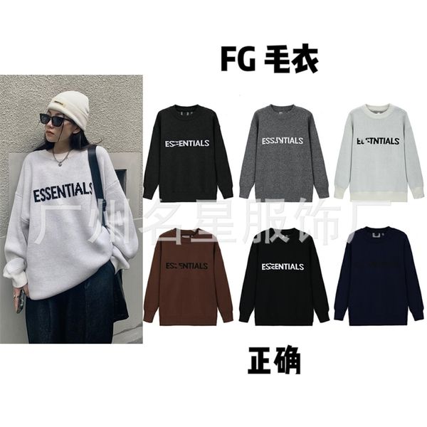 rui right fg high street tide br sweater letter embroidery ess autumn winter new versatile men's and women's loose knit, Black
rui right fg high street tide br sweater letter embroidery ess autumn winter new versatile men's and women's loose knit, Black