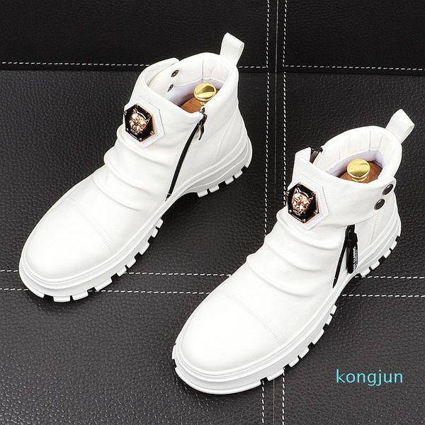 designer- men fashion casual shoes ankle boots rivets trend male leather high hip hop sneakers white green footwear, Black
designer- men fashion casual shoes ankle boots rivets trend male leather high hip hop sneakers white green footwear, Black