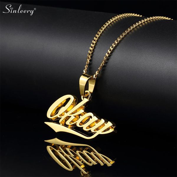 chains sinleery punk hip hop ok letter pendant necklace simple stainless steel gold silver color chain men jewelry xl300 ssh 
chains sinleery punk hip hop ok letter pendant necklace simple stainless steel gold silver color chain men jewelry xl300 ssh