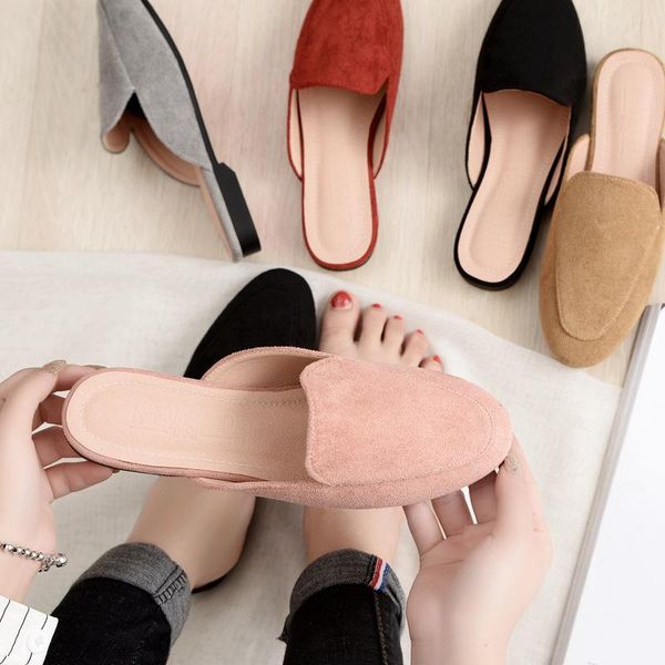 spring and autumn flat-bottomed cool slippers ladies lazy people wear extra large baotou mueller shoes, Black
spring and autumn flat-bottomed cool slippers ladies lazy people wear extra large baotou mueller shoes, Black