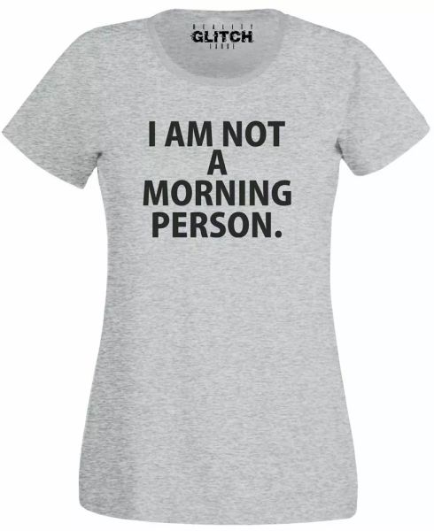 i'm not a morning person womens t-shirt funny slogan gift xmas joke humour, White;black
i'm not a morning person womens t-shirt funny slogan gift xmas joke humour, White;black