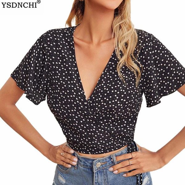 women's blouses & shirts ysdnchi women fashion dot print flower casual short sleeve office lady work female slim blusa, White
women's blouses & shirts ysdnchi women fashion dot print flower casual short sleeve office lady work female slim blusa, White
