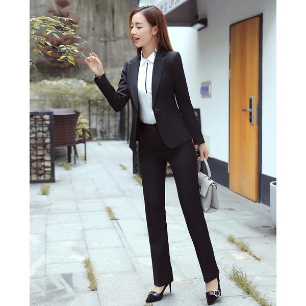 autumn elegant office work wear pant suits ol 2 piece sets black blazer jacket & trousers suit for women set female women's two pants, White
autumn elegant office work wear pant suits ol 2 piece sets black blazer jacket & trousers suit for women set female women's two pants, White