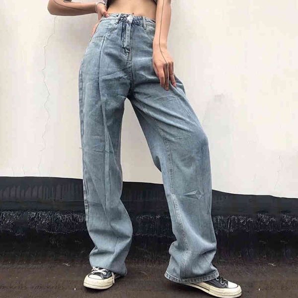 autumn women vintage solid denim jeans pants retro street high-waist denim wide-leg pants fashion loose mopping denim pants 210514, Blue
autumn women vintage solid denim jeans pants retro street high-waist denim wide-leg pants fashion loose mopping denim pants 210514, Blue
