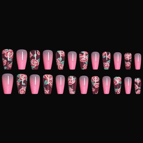 false nails fake long rose pink transparent wearable nail stickers finished 24pcs with glue dw, Red;gold
false nails fake long rose pink transparent wearable nail stickers finished 24pcs with glue dw, Red;gold
