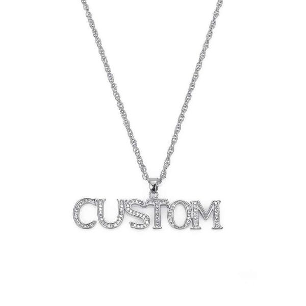 style 9.5mm personality zircon letter necklace custom name pendant necklaces party wendding jewelry gifts for women, Silver
style 9.5mm personality zircon letter necklace custom name pendant necklaces party wendding jewelry gifts for women, Silver