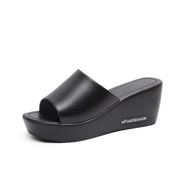 slippers 2021 summer female thick bottom wedges high heels platform shoes woman fish sole solid slides women plus size, Black
slippers 2021 summer female thick bottom wedges high heels platform shoes woman fish sole solid slides women plus size, Black