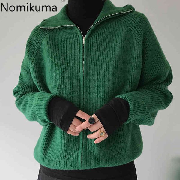 nomikuma vintage turn-down zipper knitted cardigan causal long sleeve sweater coat autumn winter korean women jacket 6d451 210427, White;black
nomikuma vintage turn-down zipper knitted cardigan causal long sleeve sweater coat autumn winter korean women jacket 6d451 210427, White;black