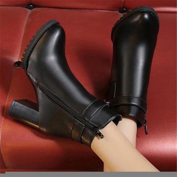 women ankle boots winter leather high heels ladies fashion pointed toe gladiator black shoes for woman plus 34-42
women ankle boots winter leather high heels ladies fashion pointed toe gladiator black shoes for woman plus 34-42