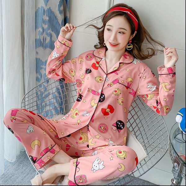 spring summer cotton 2 piece womens sleepwears pajamas set printed colorful long sleeve female sleep homewear, Black;red
spring summer cotton 2 piece womens sleepwears pajamas set printed colorful long sleeve female sleep homewear, Black;red