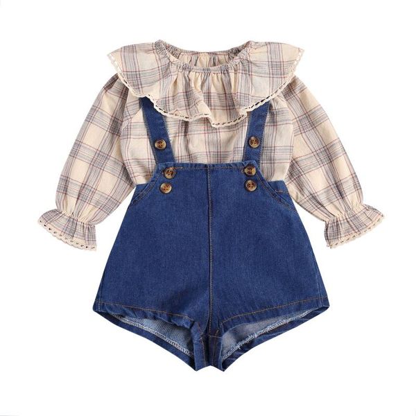 clothing sets 2pcs infants baby girl suit casual outfits long sleeve ruffle collar plaid pullover+short suspender pants set fashion 2021, White
clothing sets 2pcs infants baby girl suit casual outfits long sleeve ruffle collar plaid pullover+short suspender pants set fashion 2021, White
