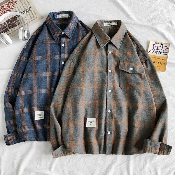 men's casual shirts men autumn winter plaid long sleeved shirt male highstreet loose turn-down collar clothing blue gray1, White;black
men's casual shirts men autumn winter plaid long sleeved shirt male highstreet loose turn-down collar clothing blue gray1, White;black