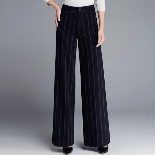 women's pants & capris vertical striped high waist wide leg autumn winter plus size women workwear casual trousers ds5059, Black;white
women's pants & capris vertical striped high waist wide leg autumn winter plus size women workwear casual trousers ds5059, Black;white