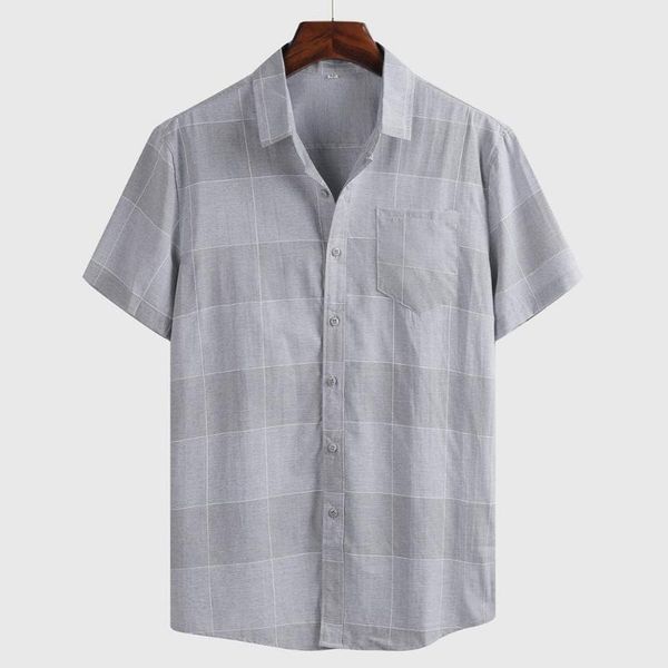 men's casual shirts summer plaid short-sleeved shirt business clothing men, White;black
men's casual shirts summer plaid short-sleeved shirt business clothing men, White;black