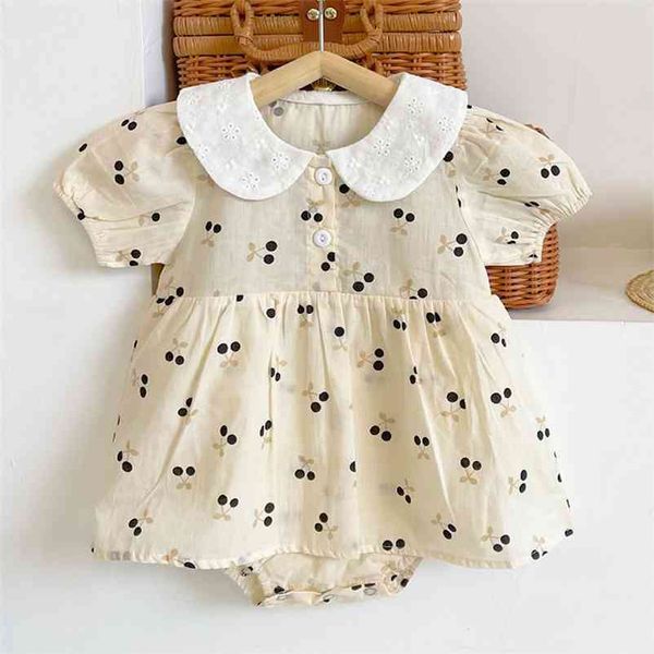 summer baby girl short sleeve cherry rompers born kids infant clothes jumpsuits 210521, Blue
summer baby girl short sleeve cherry rompers born kids infant clothes jumpsuits 210521, Blue
