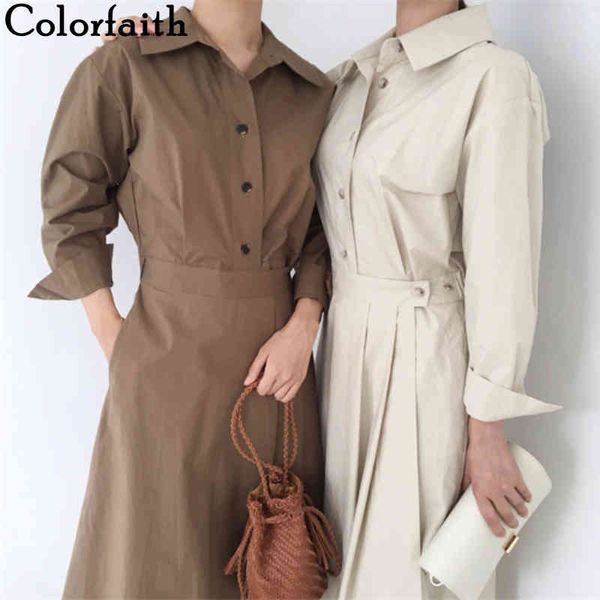 colorfaith new women's spring summer shirt dresses high waist elegant vintage fashionable korean pleated long dress dr1498 210413, Black;gray
colorfaith new women's spring summer shirt dresses high waist elegant vintage fashionable korean pleated long dress dr1498 210413, Black;gray