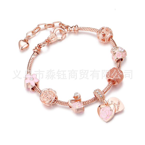 diy personalized beaded bracelet fashion hollow out peach heart drop oil pan family, Black
diy personalized beaded bracelet fashion hollow out peach heart drop oil pan family, Black