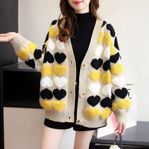 kknitted cardigan sweater autumn and winter new womens jacket thick korean version loose large size medium and long top, White;black
kknitted cardigan sweater autumn and winter new womens jacket thick korean version loose large size medium and long top, White;black