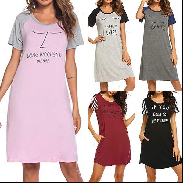 letter nightgowns sleepshirts casual women sleepwear loose sleep shirt printed night dress short sleeve nightwear, Black;red
letter nightgowns sleepshirts casual women sleepwear loose sleep shirt printed night dress short sleeve nightwear, Black;red