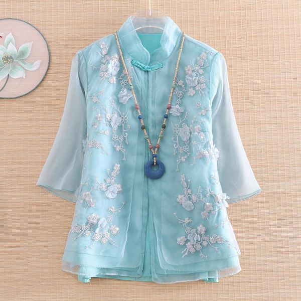 ethnic clothing high-end summer chinese style embroidery organza blouse shirt women fashion elegant loose lady s-xxl, Red
ethnic clothing high-end summer chinese style embroidery organza blouse shirt women fashion elegant loose lady s-xxl, Red