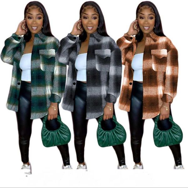 women's jackets winter for women 2022 arrivals plus size turn-down collar fashion streetwear plaid printing casual loose coats, Black;brown
women's jackets winter for women 2022 arrivals plus size turn-down collar fashion streetwear plaid printing casual loose coats, Black;brown