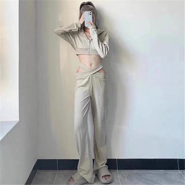 women's two piece pants early autumn style fried street casual slim suit female cropped hoodie side waist hollow cross high loose sweat, White
women's two piece pants early autumn style fried street casual slim suit female cropped hoodie side waist hollow cross high loose sweat, White