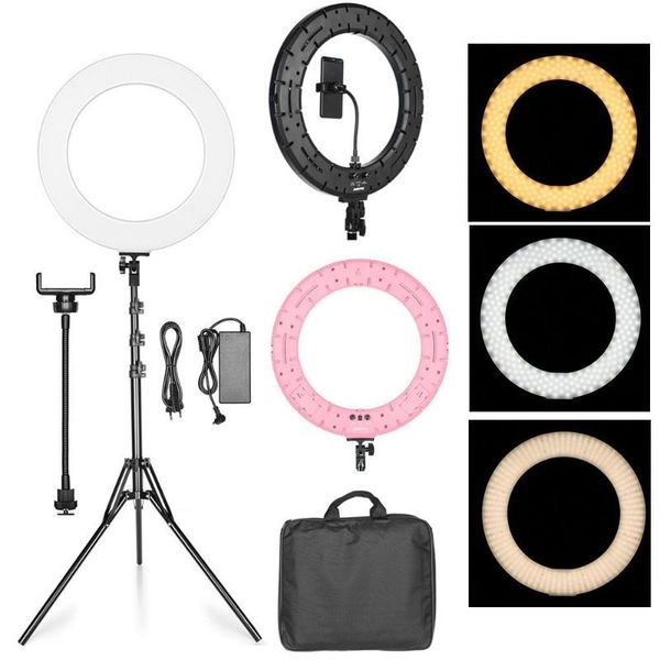 18" 60w led ring light annular lamp bi-color 3000k-6000k lamps with stand for video youtube ringlight makeup flash heads
18" 60w led ring light annular lamp bi-color 3000k-6000k lamps with stand for video youtube ringlight makeup flash heads