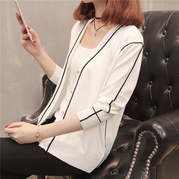 women's sweaters 43 (in a small room between 2) autumn single-breasted f3178 knit cardigan coat, White;black
women's sweaters 43 (in a small room between 2) autumn single-breasted f3178 knit cardigan coat, White;black