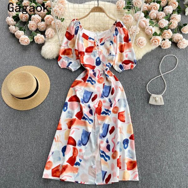 women's tracksuits gagaok beach style two piece sets 2021 summer fashion elegant chic outfits puff sleeve midi dresses + wild shorts, Gray
women's tracksuits gagaok beach style two piece sets 2021 summer fashion elegant chic outfits puff sleeve midi dresses + wild shorts, Gray
