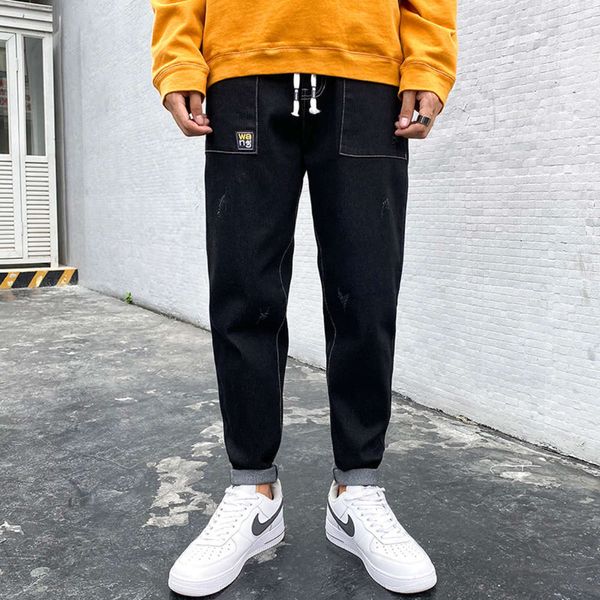 jeans men's autumn and winter stretch casual fashion elastic waist black loose small straight pants 9bgd, Blue
jeans men's autumn and winter stretch casual fashion elastic waist black loose small straight pants 9bgd, Blue