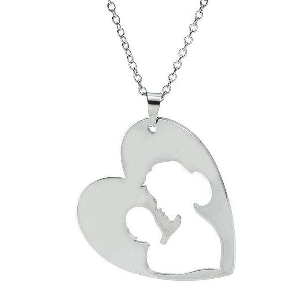 chains mother and child hollow heart-shaped pendant titanium steel smooth necklace stainless chain mother's day jewelry gift, Silver
chains mother and child hollow heart-shaped pendant titanium steel smooth necklace stainless chain mother's day jewelry gift, Silver