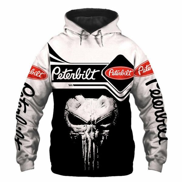 men's hoodies & sweatshirts peterbilt truck pullover hoodie harajuku off-road punk hip-hop high-quality brand printed sportswear, Black