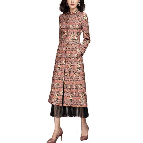 women's trench coats vintage print long coat women windbreaker classic female stand collar overcoats, Tan;black
women's trench coats vintage print long coat women windbreaker classic female stand collar overcoats, Tan;black